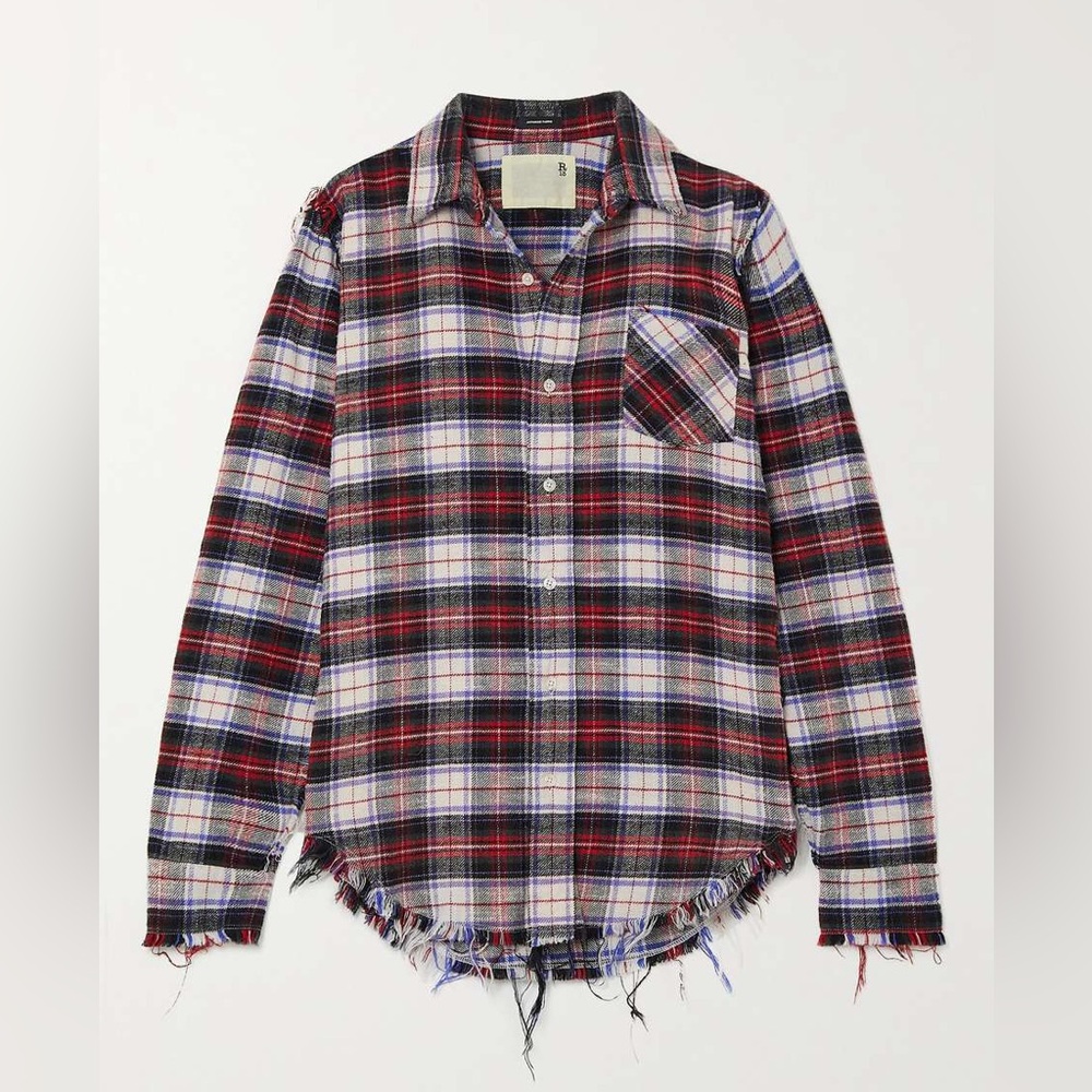 R13 BNWT Shredded Seam Shirt